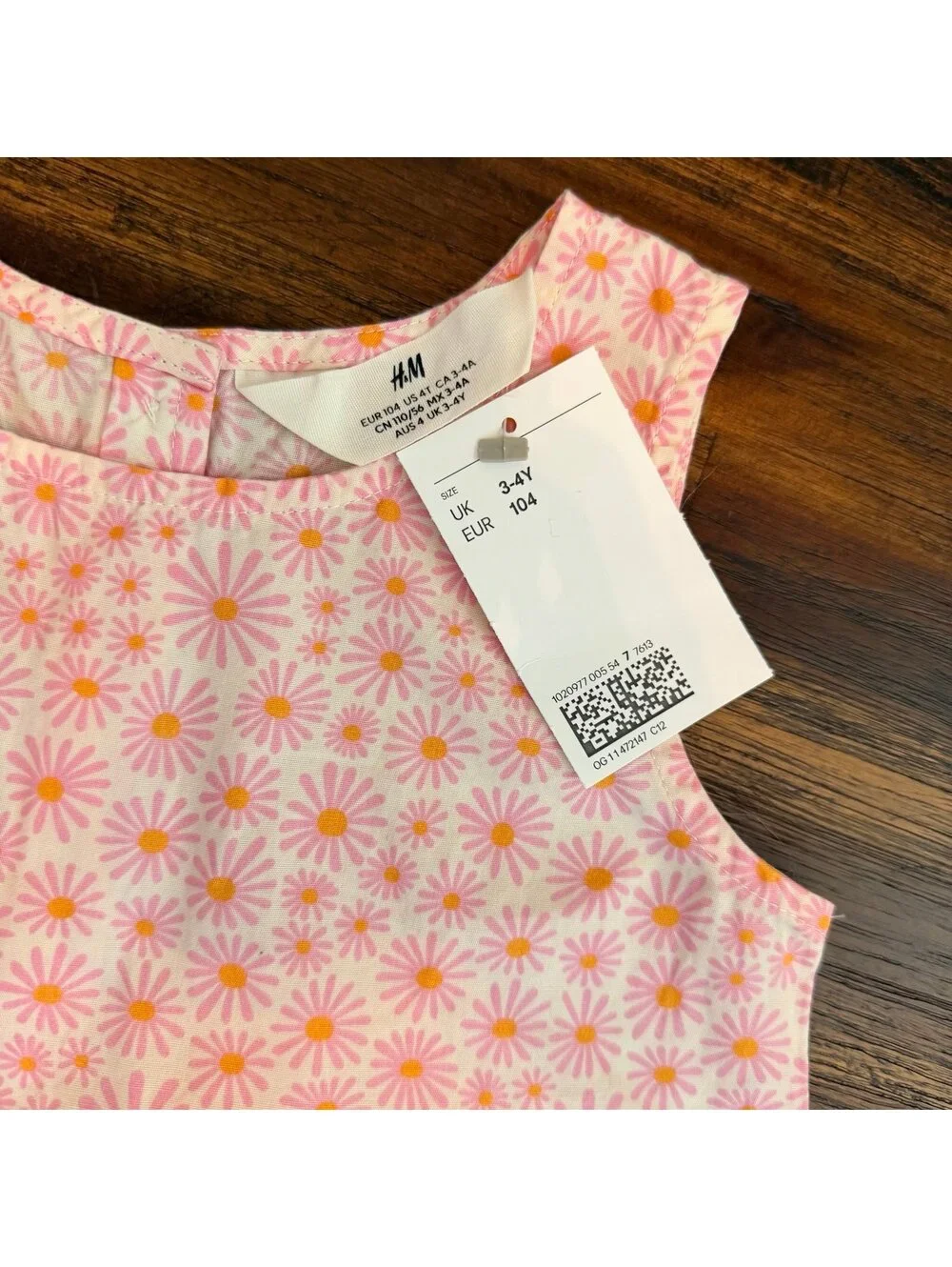 H&M pink Floral Sundress Size 3-4 NWT